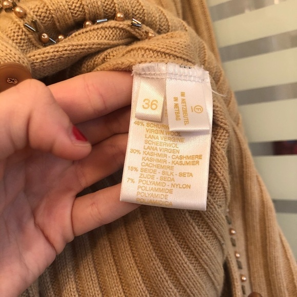 ESCADA  | Tan knit button up cardigan - Picture 5 of 8